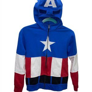 Marvel Kids Captain America Masked Hoodie Full Zip Size L(12/14)